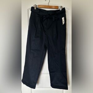 Brooks Brothers Navy Cropped Paper Bag Pants Women’s Size 10 Preppy Academia NWT